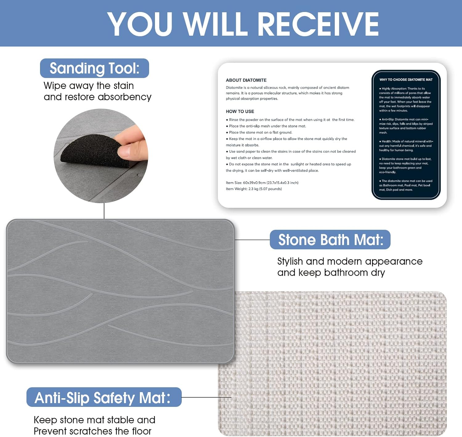 Stone Bath Mat Image 3